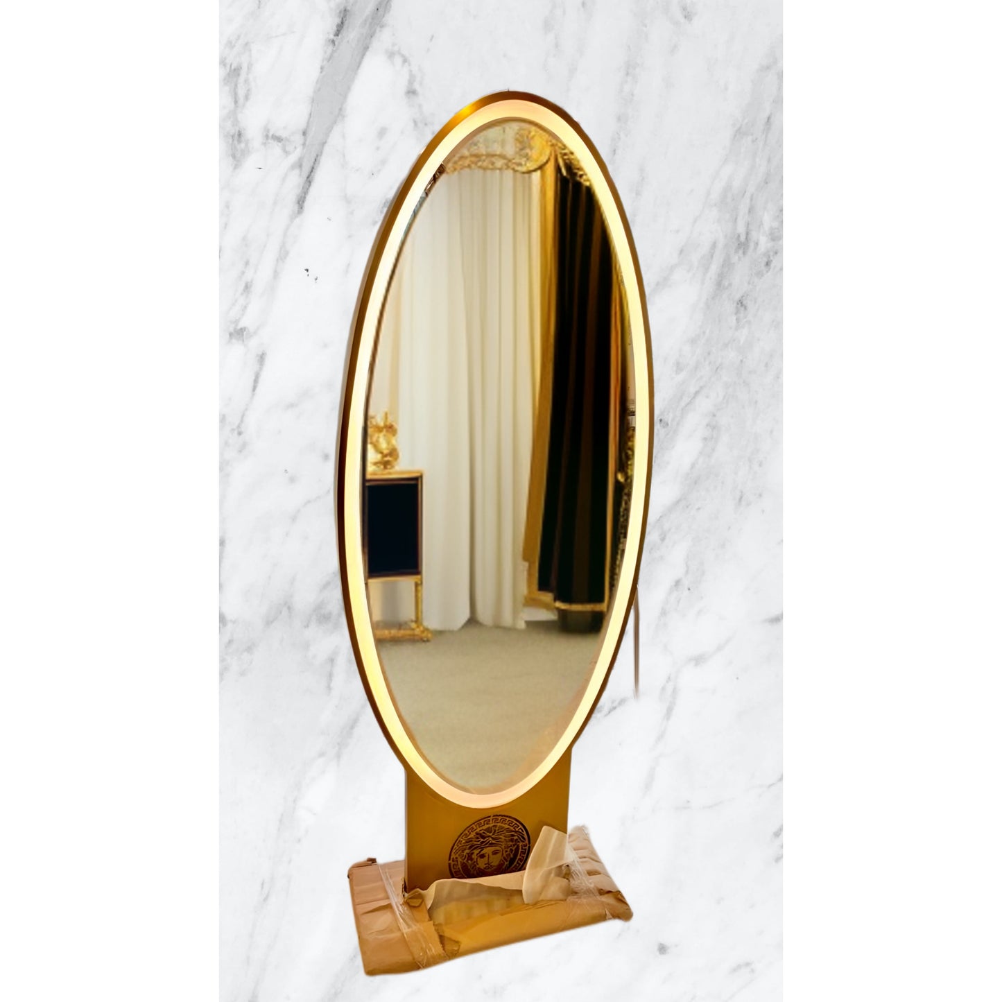 IlluminateOval Lumina: Elegant LED Standing Mirror