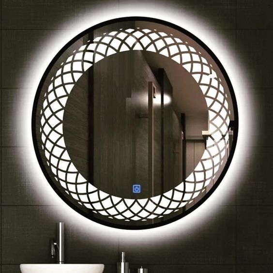 Luminous Crossroads: Circular LED Mirror