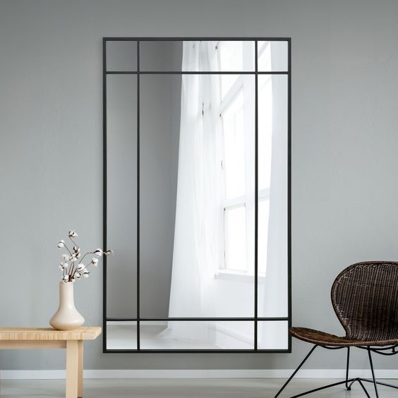 SophistiqueFenêtre: Stainless Steel Elegance Mirror