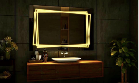 ZigZag Elegance: Rectangular Radiance LED Mirror