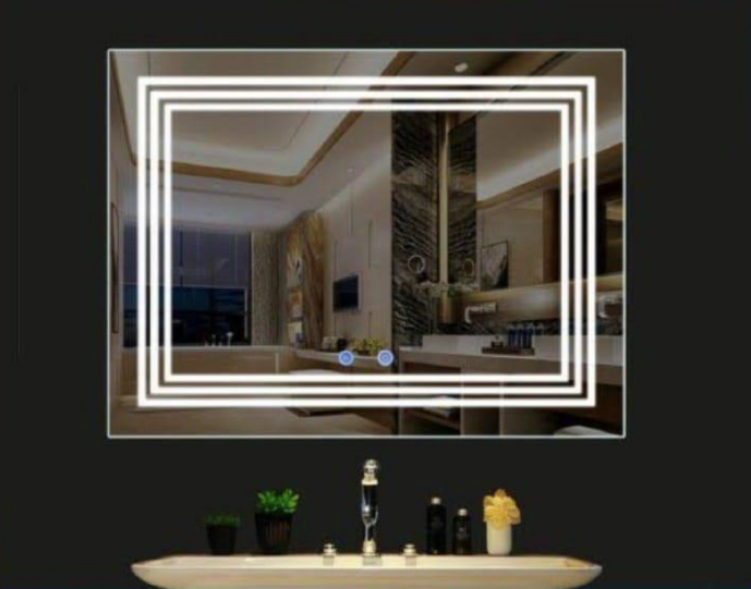 Trilight Lumina: Refined Rectangle LED Mirror