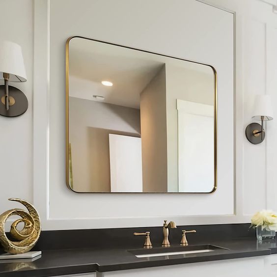 AlumaRect Reflection: Contemporary Elegance in Aluminum Frame Mirror