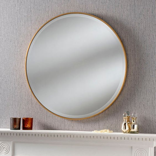 Champagne Radiance: Stainless Serenity Mirror