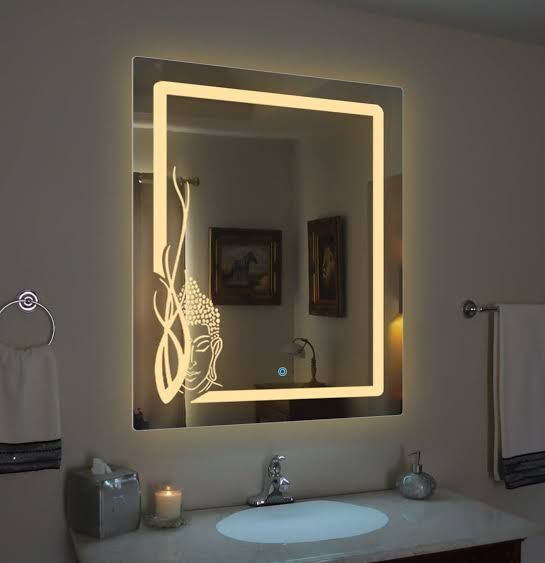 Buddha Lumina: Serenity in Reflection LED Mirror